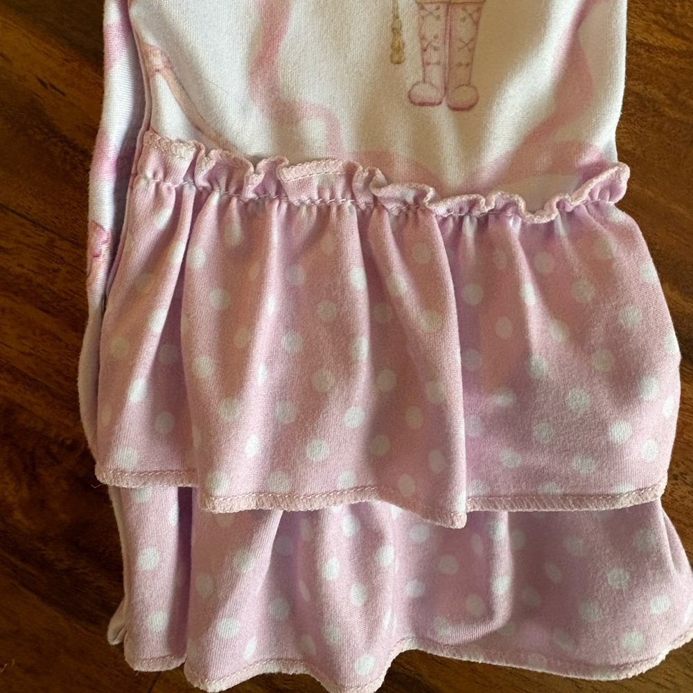 Clover Cottage Girls Pink Nutcracker 1 Pce Romper 12 18 24 Months Christmas Bows - Picture 4 of 6